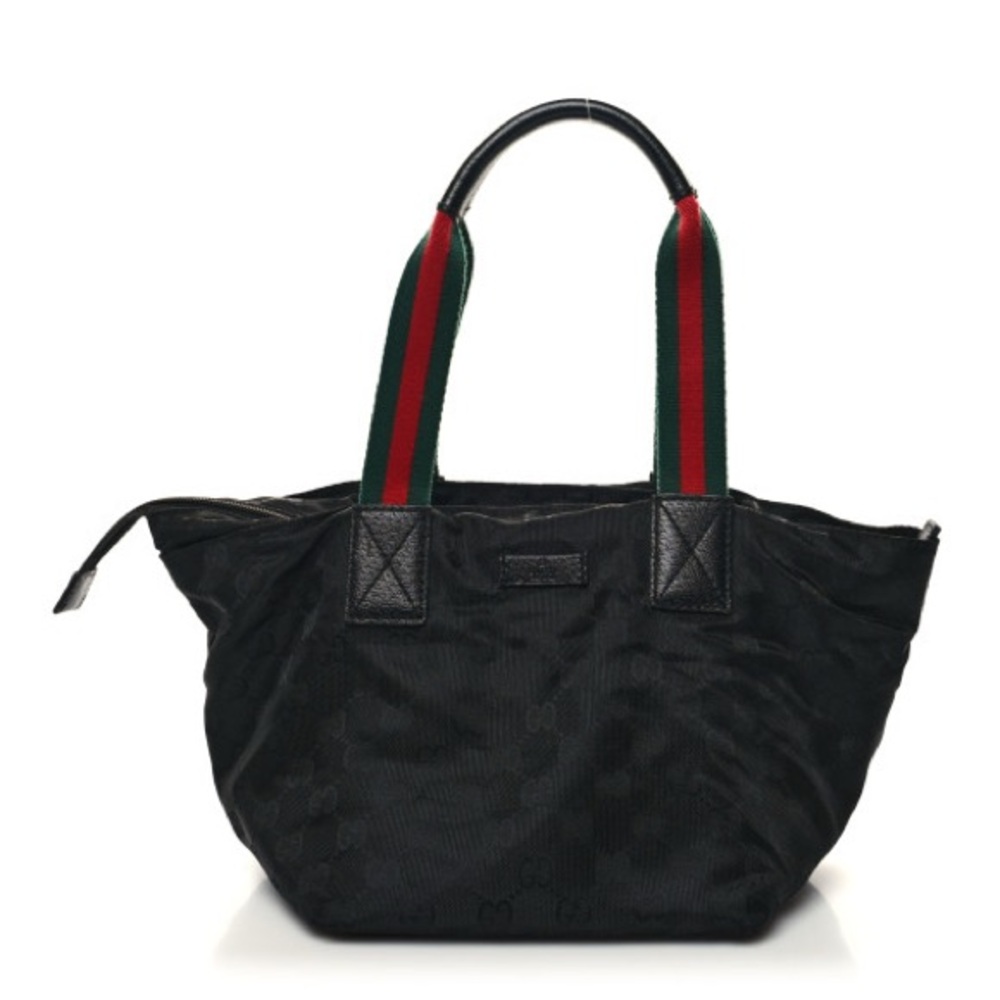 Chic Black Tote with Striped Straps